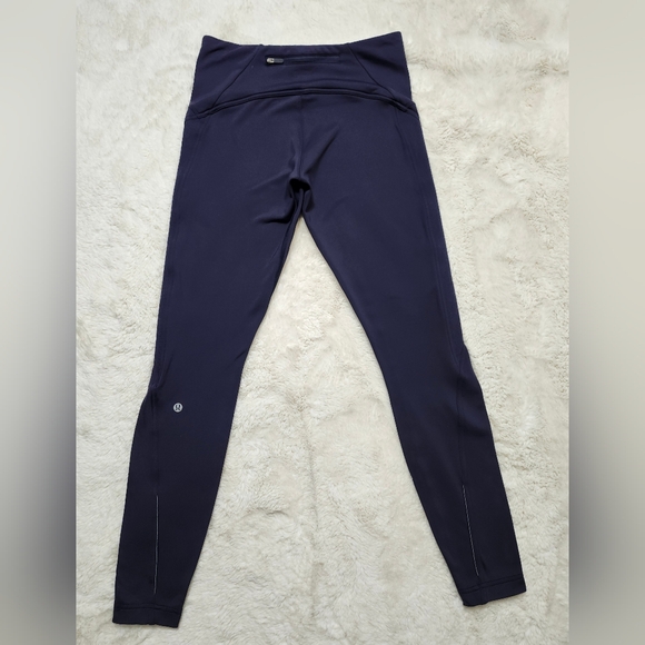 Lululemon Fast as Fleece Tight 28” Size 8 Midnight Navy Legging Active Run Lined - Picture 9 of 16